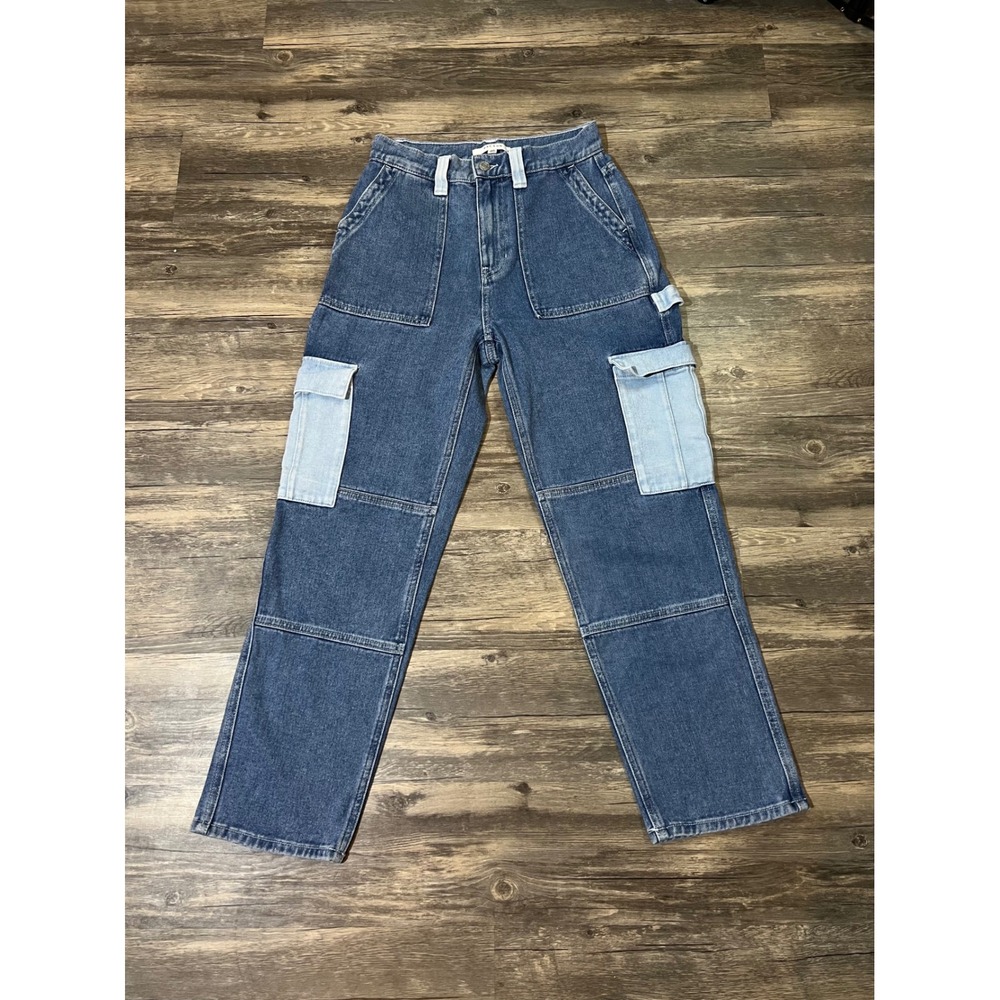 Two-Tone Pacsun‎ Cargo Denim Jeans | Y2K Workwear Utility Pants Size 26